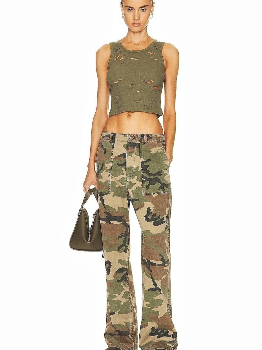 R13 Cargo Pant Camo Wide Leg Cargo Pants Waist 26
